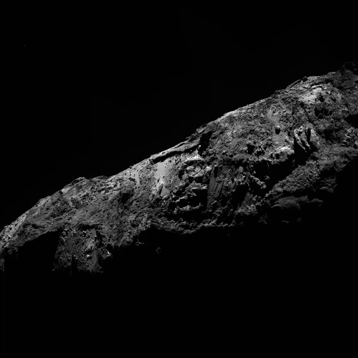 Eines der letzten Bilder von 67P/Tschurjumow-Gerassimenko aus dem Jahr 2015. Aufgenommen von der Sonde Rosetta am 31.12.2015. Foto: ESA/Rosetta/MPS for OSIRIS Team MPS/UPD/LAM/IAA/SSO/INTA/UPM/DASP/IDA