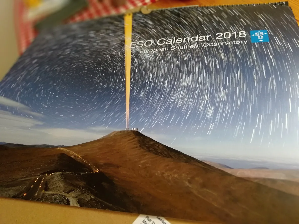 Der Kalender der Europäischen Südsternwarte (ESO) für das Jahr 2018.
